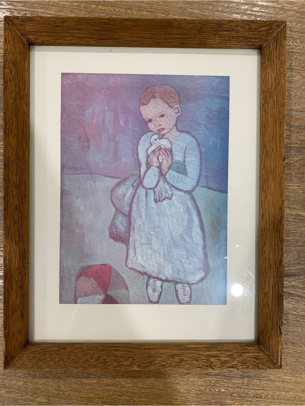 Pablo Picasso Child with a Dove Art Paint Framed Vintage